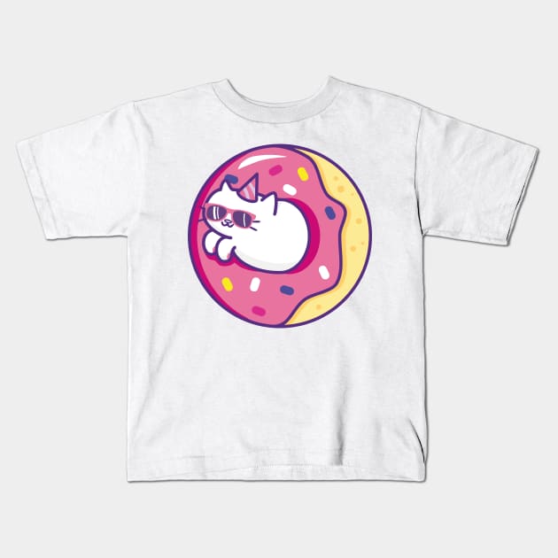 Donut Cat Kids T-Shirt by ToufikDesign